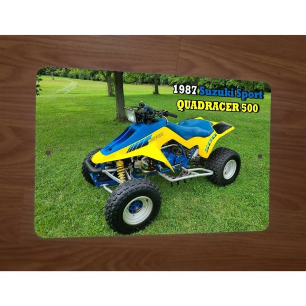 1987 Suzuki Quadracer 500 Bike 4 Wheeler Quad ATV 8x12 Metal Wall Sign